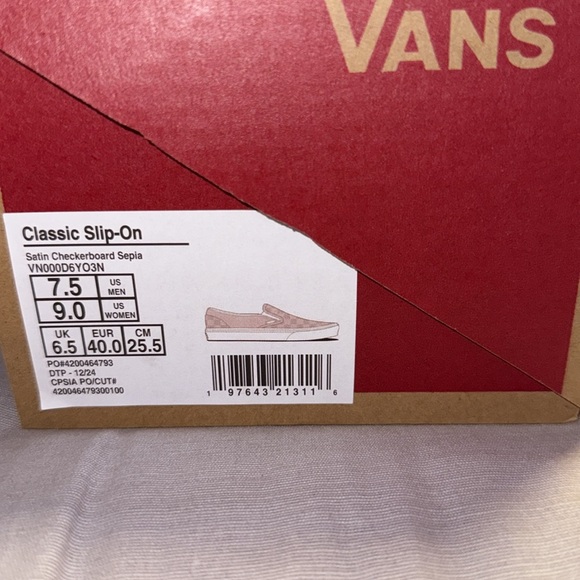 Vans Pink Checkered Slip-On Sneakers - Picture 7 of 7